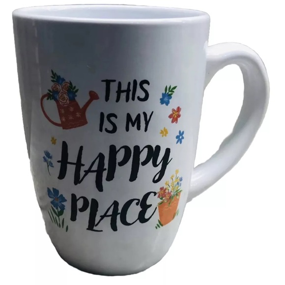 New Ceramic Coffee Tea Mug ”This Is My Happy Place” Plants Office Work 16oz - Picture 3 of 4